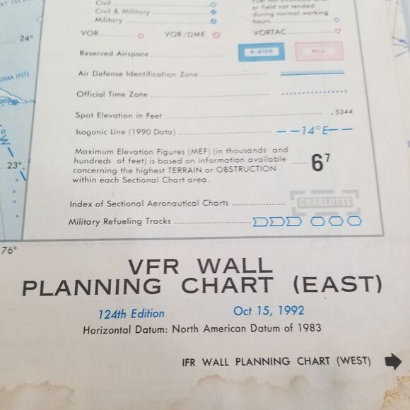IFR wall planning chart west low altitude US vintage 1992 - Picture 4 of 6